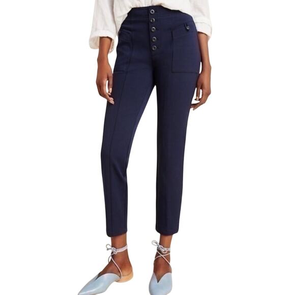 Anthropologie Pants - Anthropologie Bryson High Rise Pants Size 10 Navy